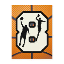 Number 8 Basketball and Players Postcard