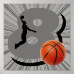 Number 8 Basketball Player Poster