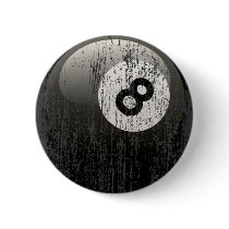 NUMBER 8 BILLIARDS BALL - ERODED AND AGED PIN