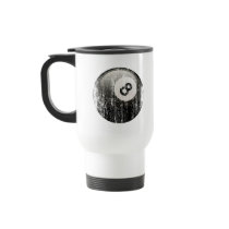 NUMBER 8 BILLIARDS BALL - ERODED AND AGED MUG