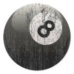 NUMBER 8 BILLIARDS BALL - ERODED AND AGED stickers