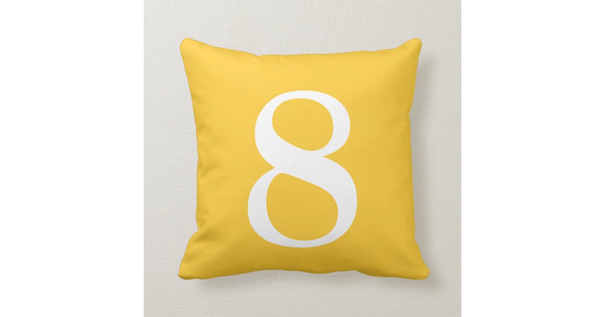 Number 8 throw pillow Zazzle