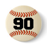 Number 90 Baseball Button