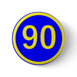 number, 90, in a circle pinback buttons