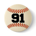Number 91 Baseball Pinback Buttons
