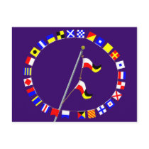 Number 99 Nautical Signal Flag Hoist postcards