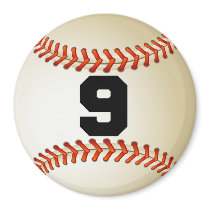 Number 9 Baseball Fridge Magnet