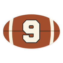Number 9 Football Sticker