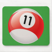 NUMBER ELEVEN BILLIARDS BALL MOUSEPAD