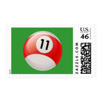 NUMBER ELEVEN BILLIARDS BALL STAMPS
