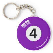 Number four pool ball keychain