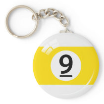 Number nine pool ball keychain