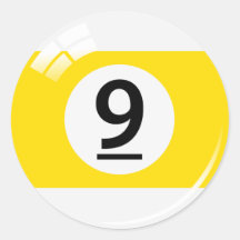 Number nine pool ball stickers/labels