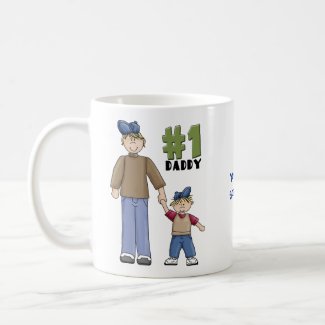 Number one, #1 Dad father and boy child Coffee Mugs