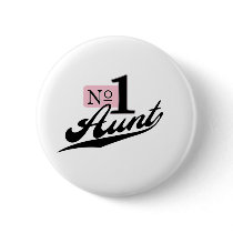 Number One Aunt Pinback Buttons