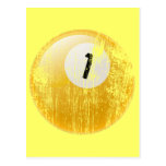 NUMBER ONE BILLIARDS BALL - AGED AND ERODED POSTCARDS