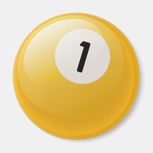 NUMBER ONE BILLIARDS BALL FRIDGE MAGNET