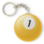 NUMBER ONE BILLIARDS BALL KEYCHAIN
