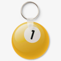 NUMBER ONE BILLIARDS BALL keychains