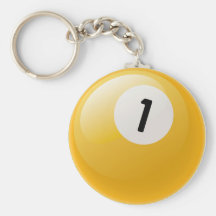 NUMBER ONE BILLIARDS BALL KEYCHAIN