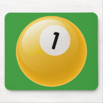 NUMBER ONE BILLIARDS BALL MOUSE PADS