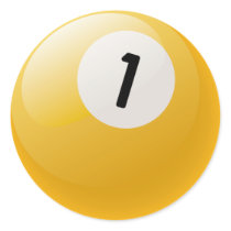 NUMBER ONE BILLIARDS BALL stickers