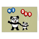 This adorable t-shirt design has a cute panda adult holding hands with a baby panda. Both are holding balloons which read #1 DAD. This little panda family is too cute! A great gift for dad!