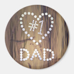 Number One Dad on Wood-look Background Fridge Magnet