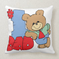 number one dad teddy bear design throw pillow