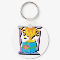 Number One Dad Trophy keychains