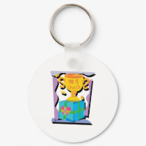 Number One Dad Trophy keychains