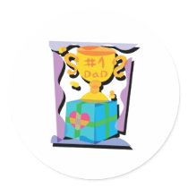 Number One Dad Trophy stickers