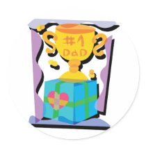 Number One Dad Trophy stickers