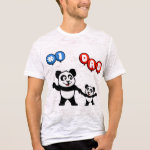 This adorable t-shirt design has a cute panda adult holding hands with a baby panda. Both are holding balloons which read #1 DAD. This little panda family is too cute! A great gift for dad!