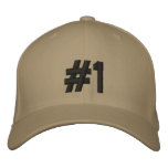 Number One Embroidered Baseball Caps