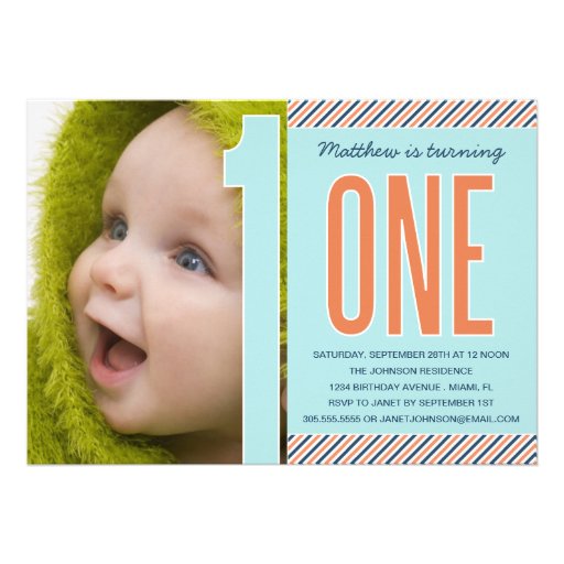 NUMBER ONE | FIRST BIRTHDAY INVITATION