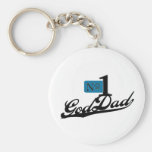Number One GodDad Keychains