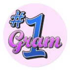 Number One Gram Round Sticker