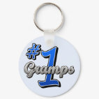 Number One Gramps Round Keychain