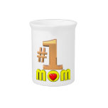Number One Mom Drink Pitcher