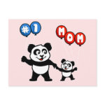 This adorable t-shirt design has a cute panda adult holding hands with a baby panda. Both are holding balloons which read #1 MOM. This little panda family is too cute! A great gift for mom!