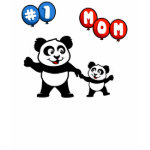 This adorable t-shirt design has a cute panda adult holding hands with a baby panda. Both are holding balloons which read #1 MOM. This little panda family is too cute! A great gift for mom!
