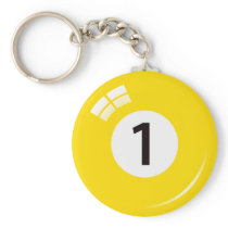 Number one pool ball keychain