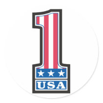 Number One USA stickers by usatshirts Number One USA stickers