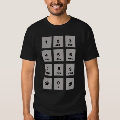 number pad tee shirts