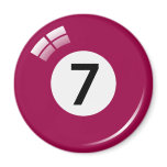 Number seven billiard ball fridge magnet
