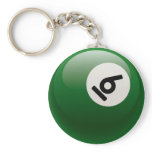 NUMBER SIX BILLIARDS BALL KEYCHAINS