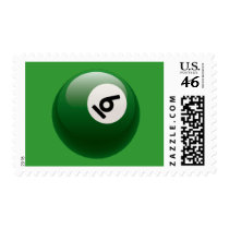 NUMBER SIX BILLIARDS BALL POSTAGE STAMP