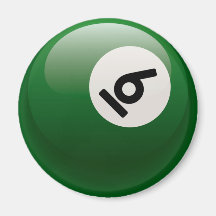 NUMBER SIX BILLIARDS BALL REFRIGERATOR MAGNET