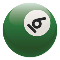 NUMBER SIX BILLIARDS BALL stickers